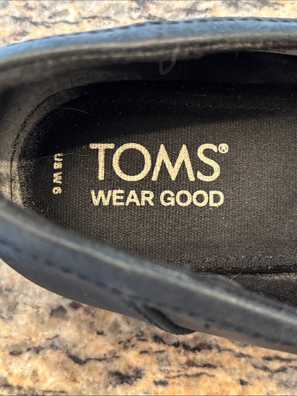 Toms Black Leather Slip-On Penny Loafers - Picture 2 of 11